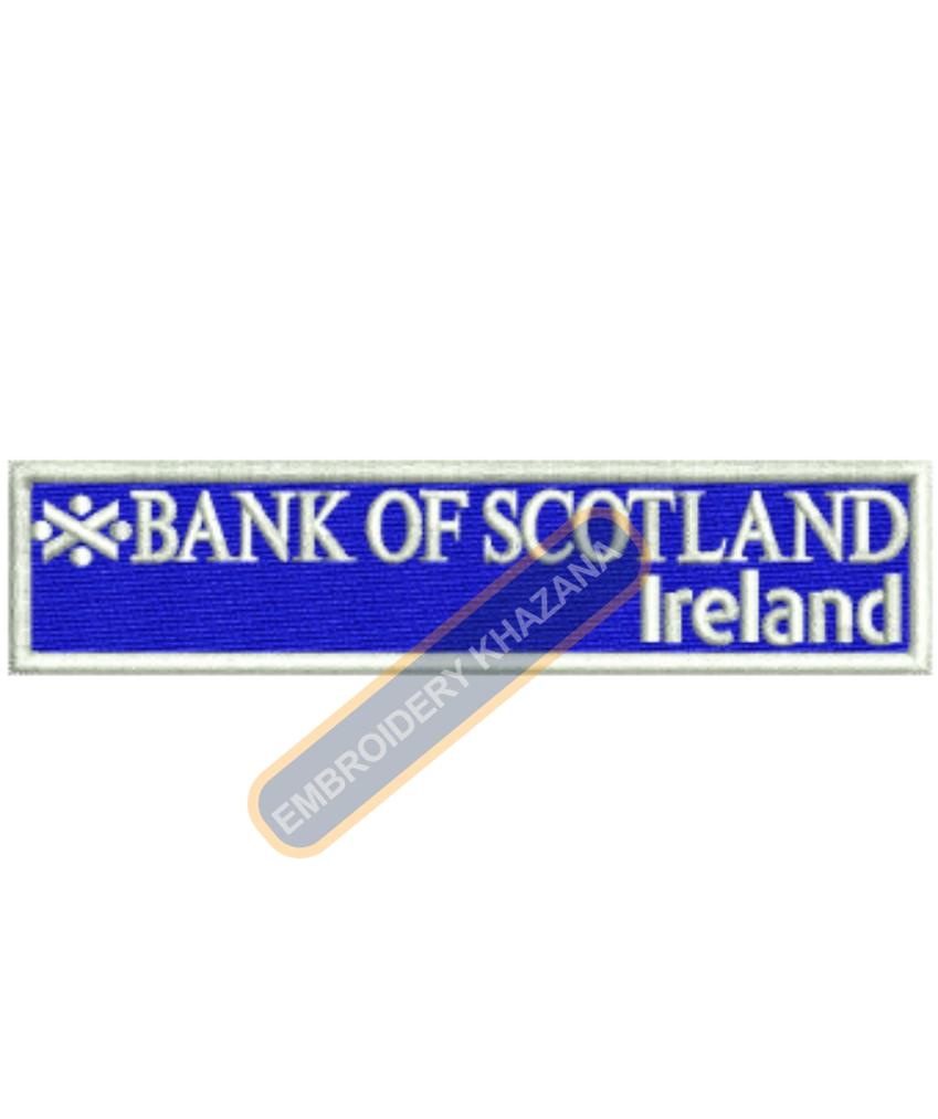 Bank of Scotland Ireland Bank embroidery design